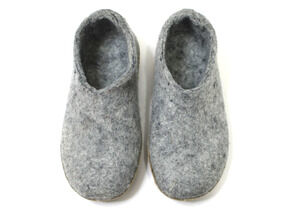 Glerups Shoe Gray Slippers Leather Bottom EU Size 37 6/6.5